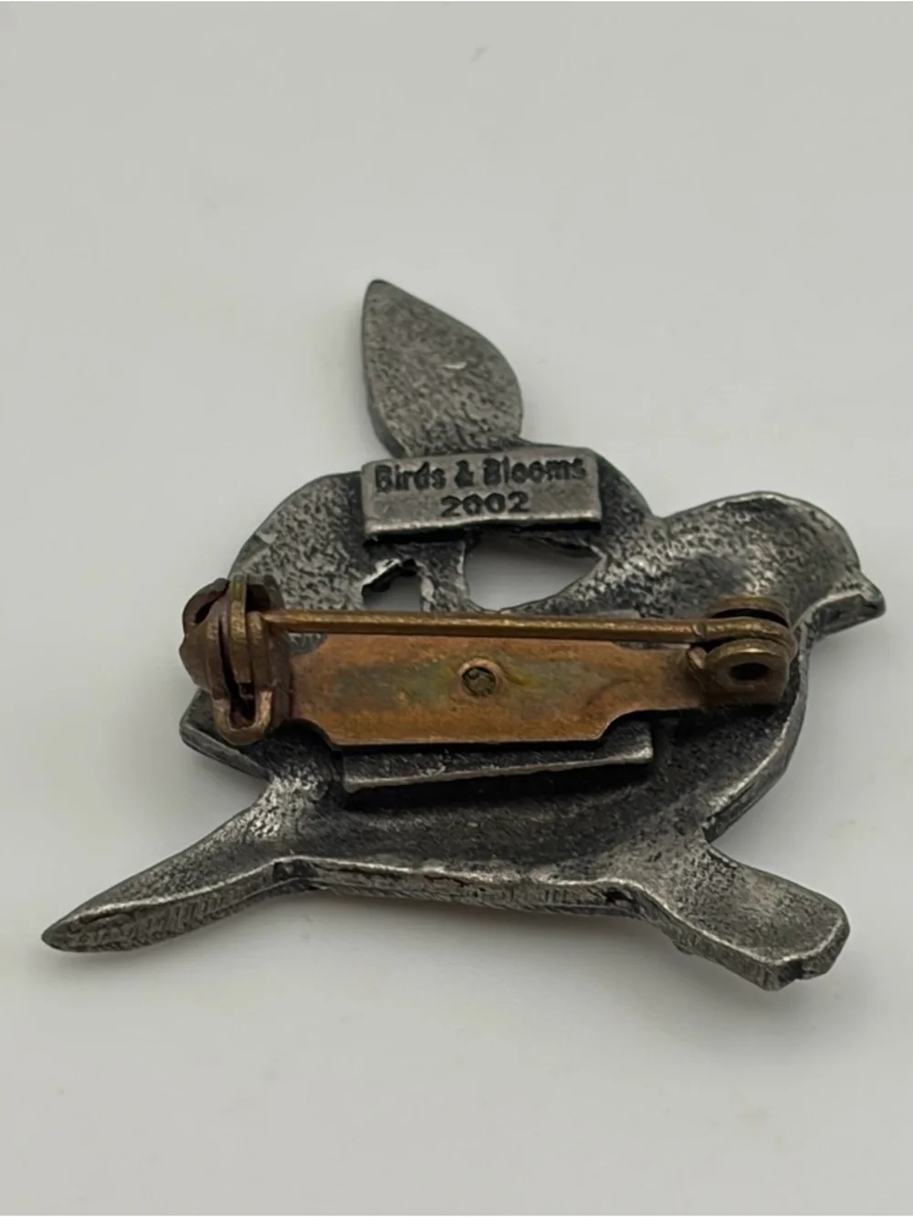 Vintage Birds and Blooms 2002 Limited Edition Songbird Pin Pewter Grandmacore